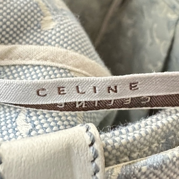 CELINE Vintage Belted Monogram Logo Canvas & Leather Trim Skirt - Picture 11 of 16